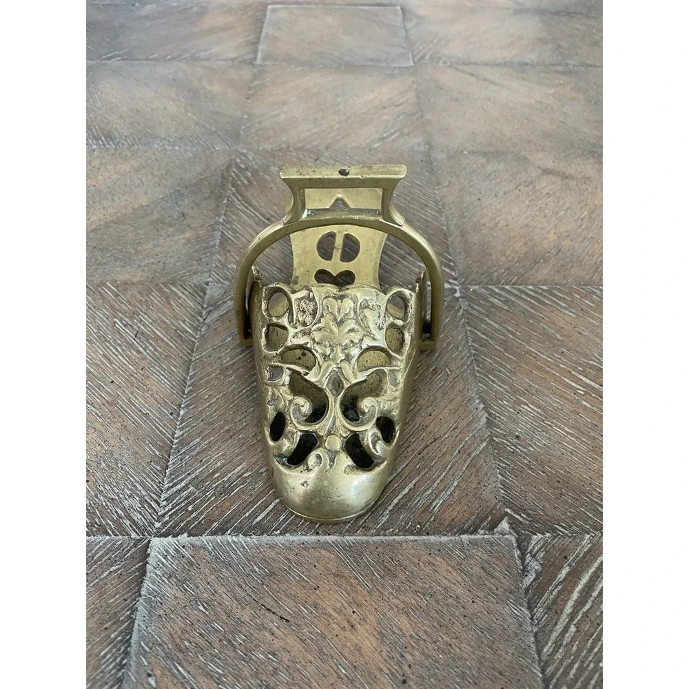 Vtg Brass Horse Saddle Stirrup Ornate Equestrian Riding Decor Door Knocker